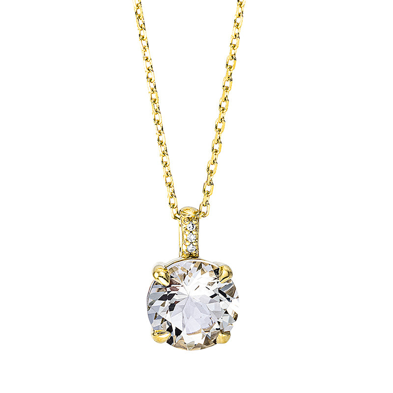 Collier mit Amethyst  aus 750/-18 Karat Gelbgold mit 3 Diamanten 0
