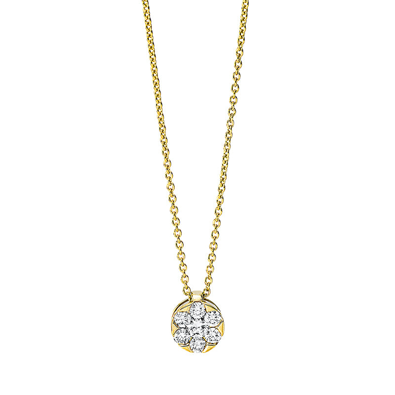 Collier    aus 750/-18 Karat Gelbgold mit 7 Diamanten 0