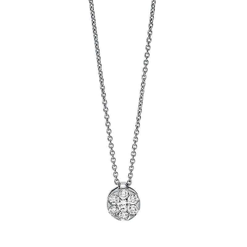 Collier    aus 750/-18 Karat Weißgold mit 7 Diamanten 0
