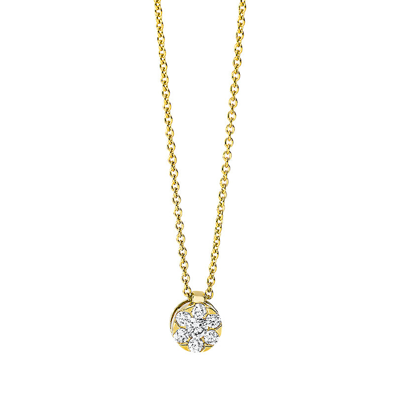 Collier    aus 750/-18 Karat Gelbgold mit 7 Diamanten 0