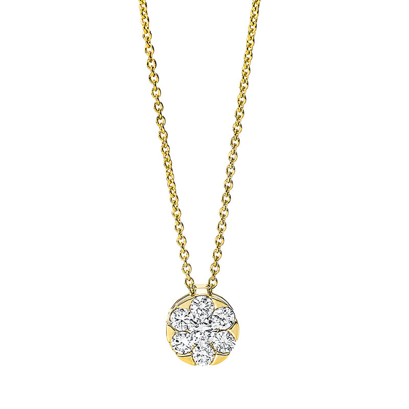 Collier    aus 750/-18 Karat Gelbgold mit 7 Diamanten 0