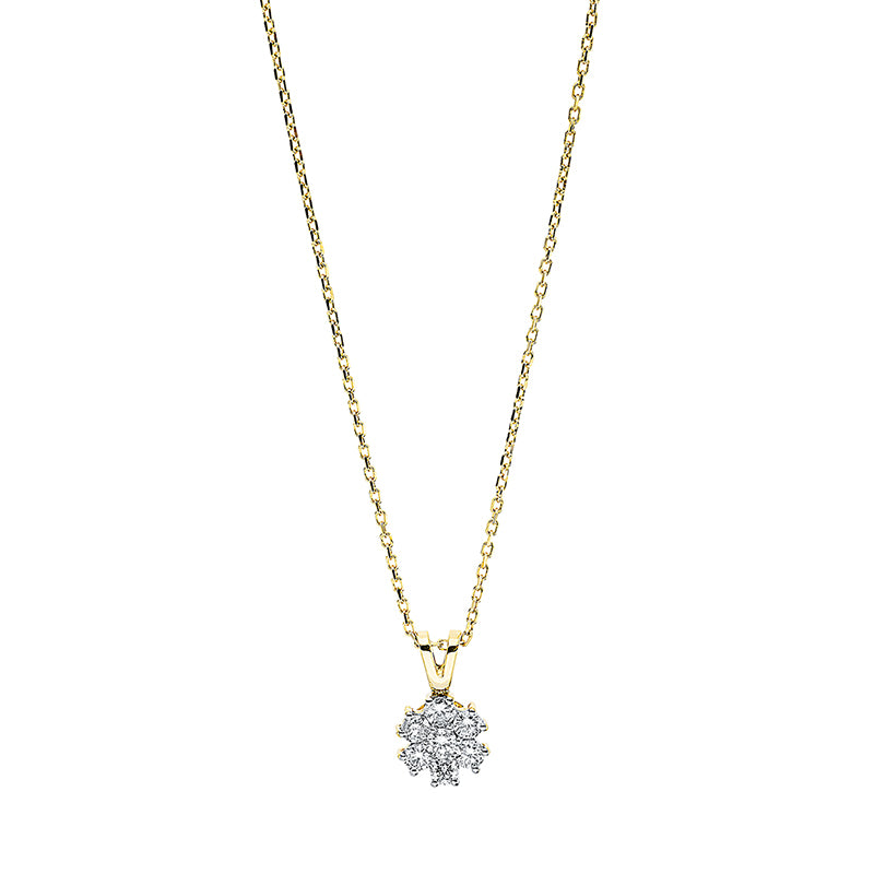 Collier    aus 750/-18 Karat Gelbgold mit 7 Diamanten 0