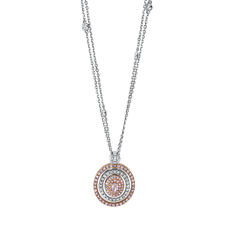Collier    aus 750/-18 Karat Weißgold / Rotgold mit 96 Diamanten 0