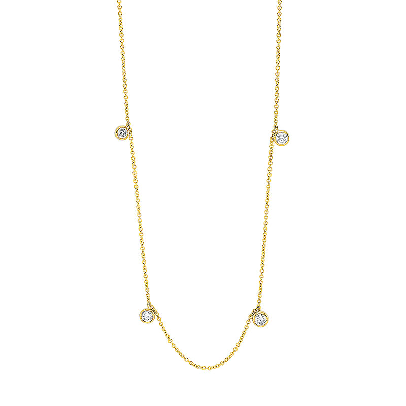 Collier    aus 750/-18 Karat Gelbgold mit 9 Diamanten 0