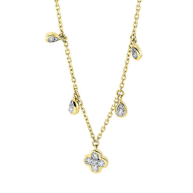 Collier    aus 750/-18 Karat Gelbgold mit 13 Diamanten 0
