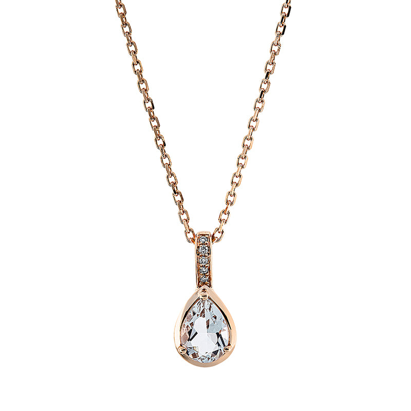Collier mit Amethyst  aus 750/-18 Karat Rotgold mit 5 Diamanten 0