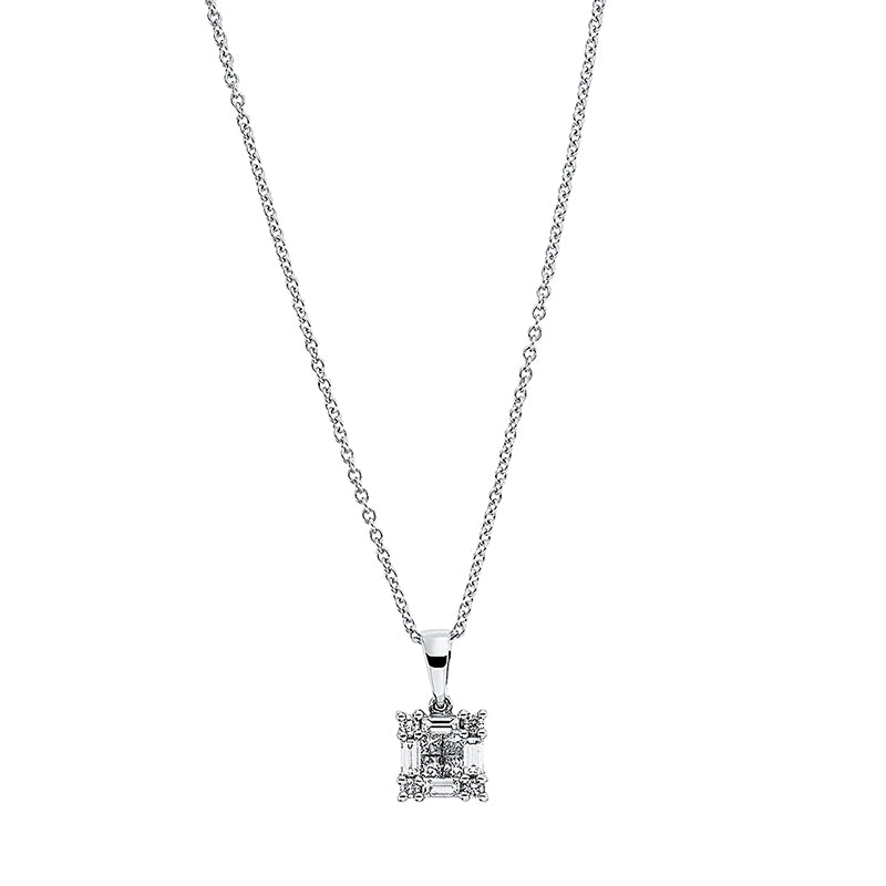 Collier    aus 750/-18 Karat Weißgold mit 12 Diamanten 0