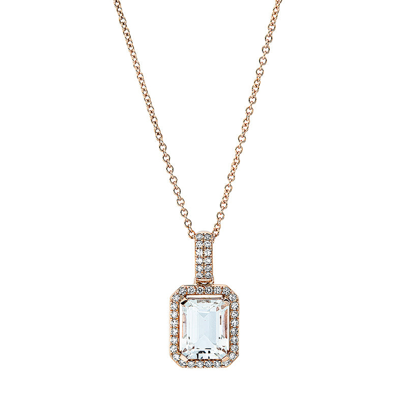 Collier mit Amethyst  aus 750/-18 Karat Rotgold mit 40 Diamanten 0