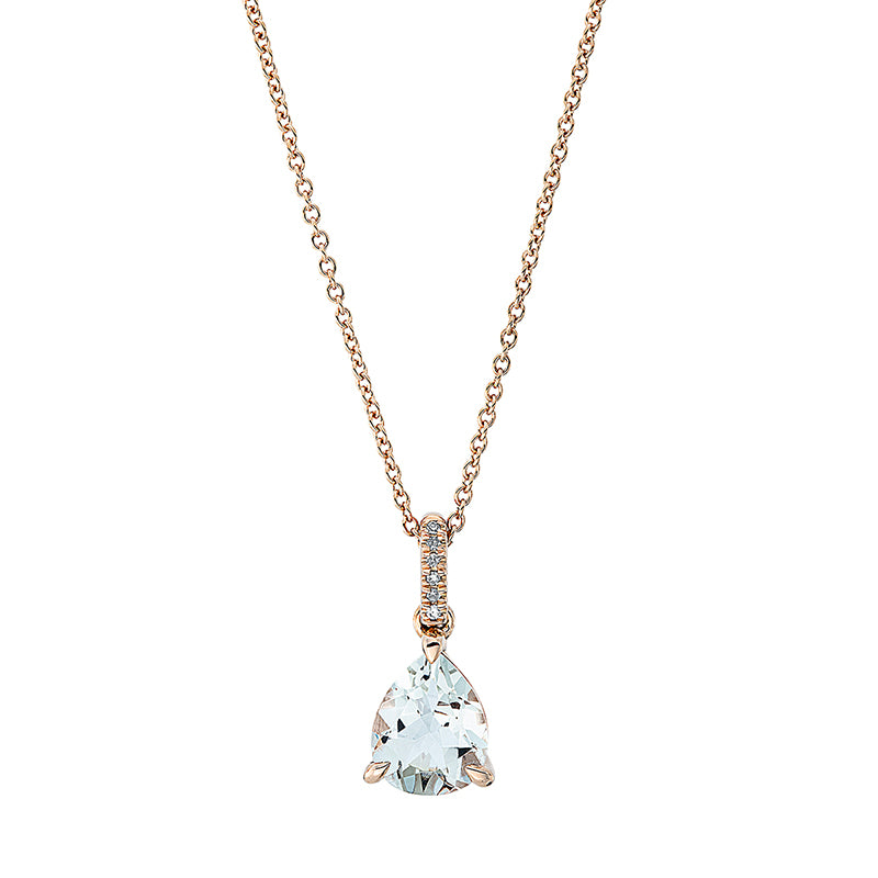 Collier mit Amethyst  aus 750/-18 Karat Rotgold mit 6 Diamanten 0