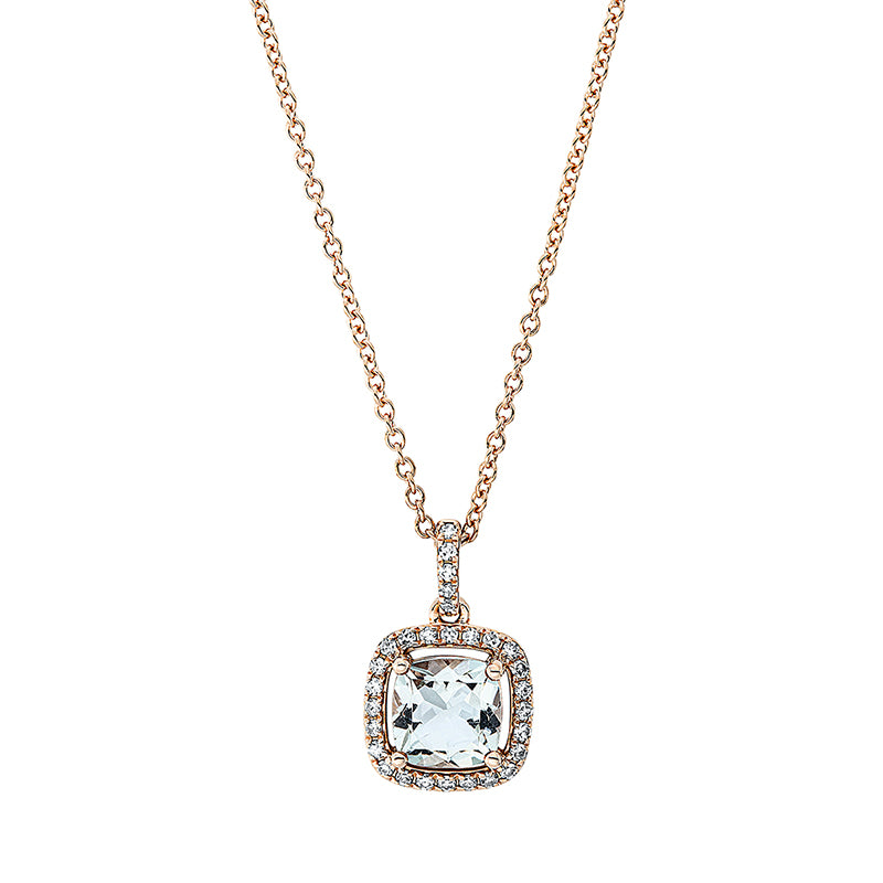 Collier mit Amethyst  aus 750/-18 Karat Rotgold mit 29 Diamanten 0