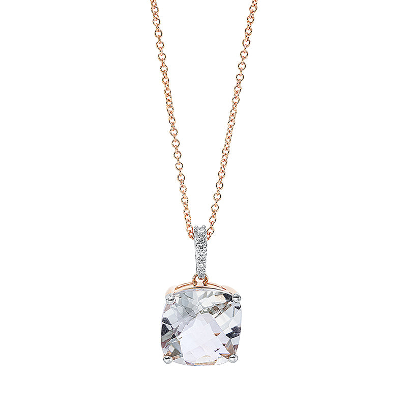 Collier mit Amethyst  aus 750/-18 Karat Rotgold mit 5 Diamanten 0