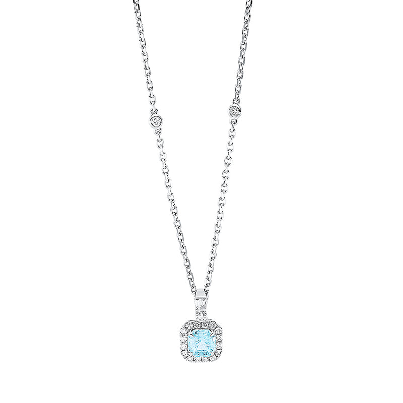 Collier mit Paraiba  aus 750/-18 Karat Weißgold mit 21 Diamanten 0