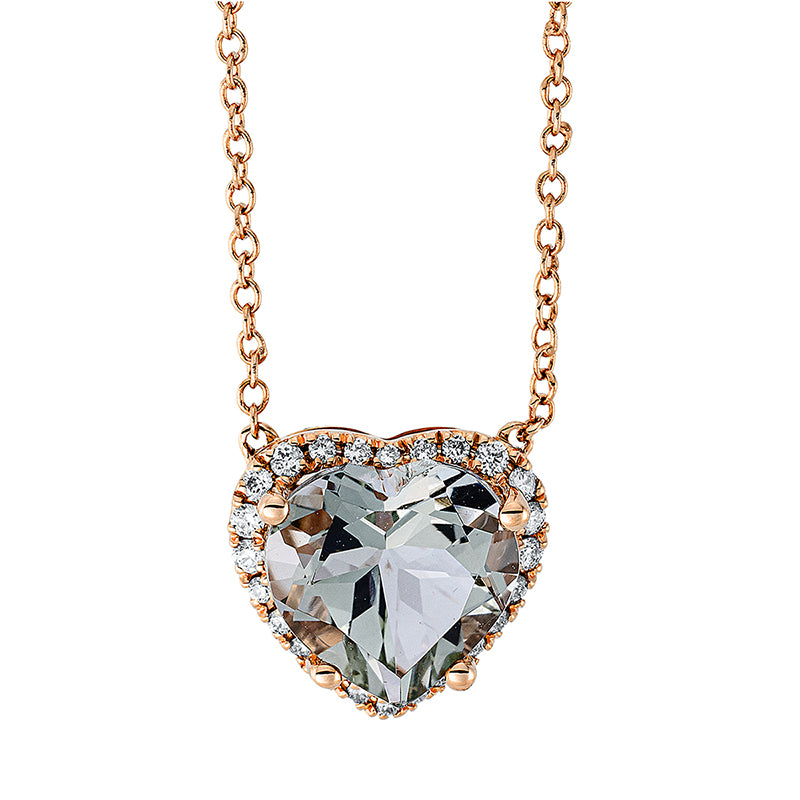 Collier mit Amethyst  aus 750/-18 Karat Rotgold mit 24 Diamanten 0