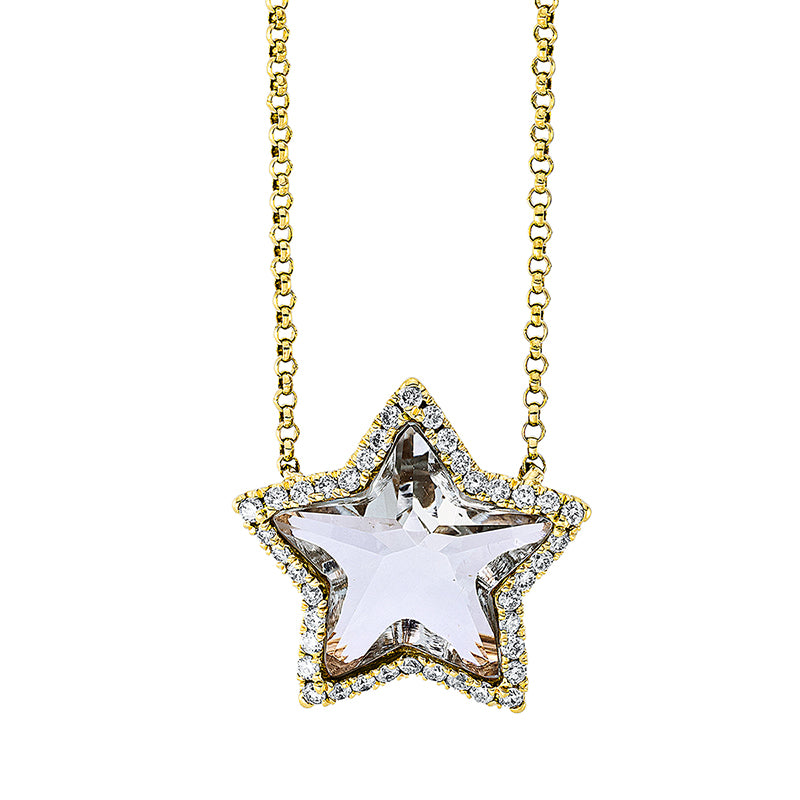 Collier mit Amethyst  aus 750/-18 Karat Gelbgold mit 40 Diamanten 0