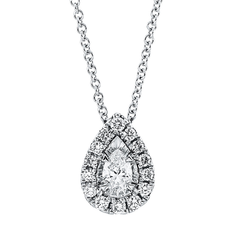 Collier    aus 750/-18 Karat Weißgold mit 15 Diamanten 0