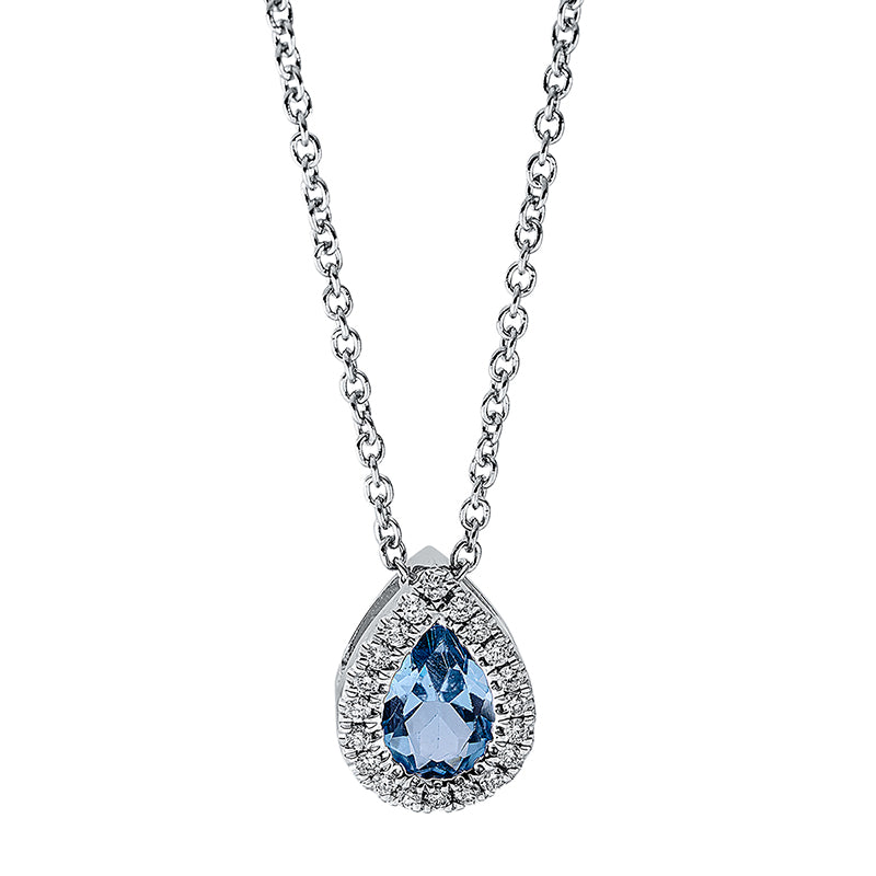 Collier mit Topas  aus 750/-18 Karat Weißgold mit 20 Diamanten 0