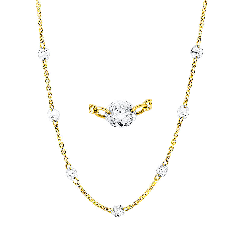 Collier    aus 750/-18 Karat Gelbgold mit 7 Diamanten 0