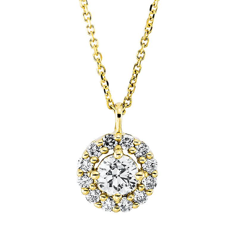 Collier    aus 750/-18 Karat Gelbgold mit 13 Diamanten 0