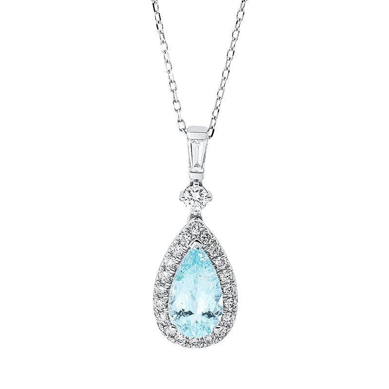 Collier mit Paraiba  aus 750/-18 Karat Weißgold mit 22 Diamanten 0