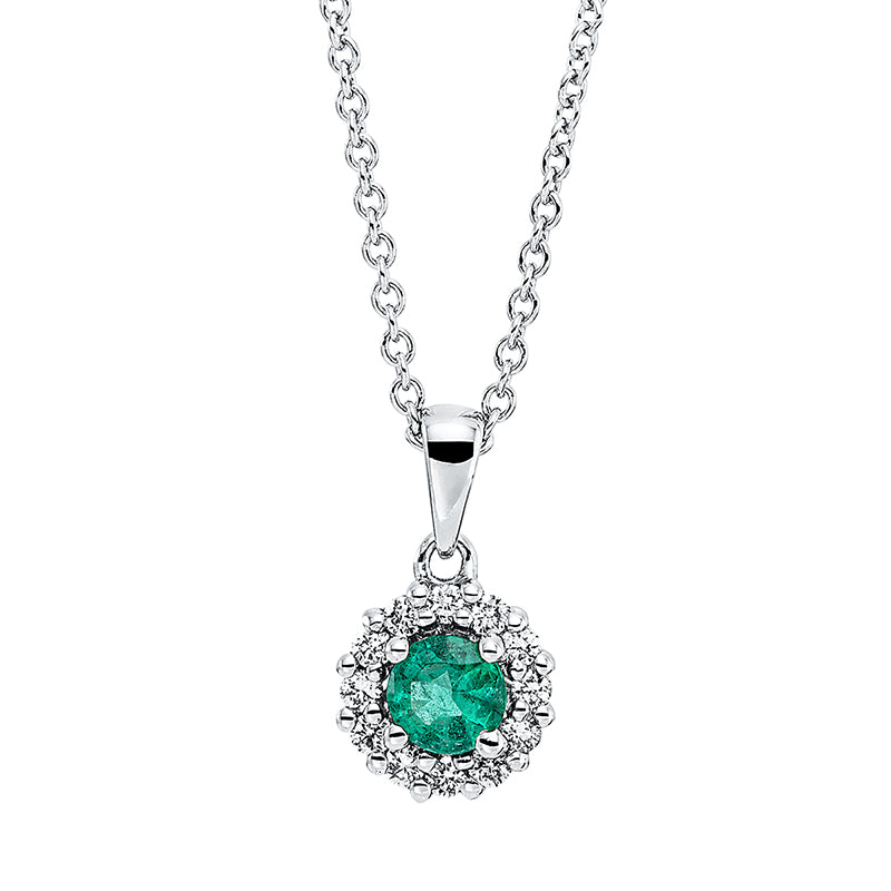  mit Smaragd  aus 750/-18 Karat Weißgold mit 12 Diamanten 0