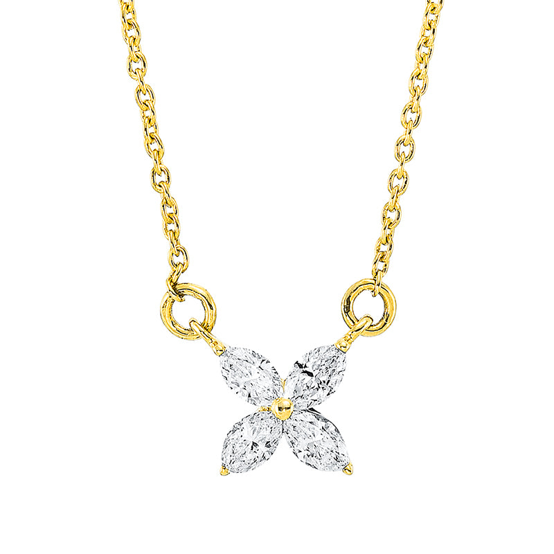 Collier    aus 750/-18 Karat Gelbgold mit 4 Diamanten 0