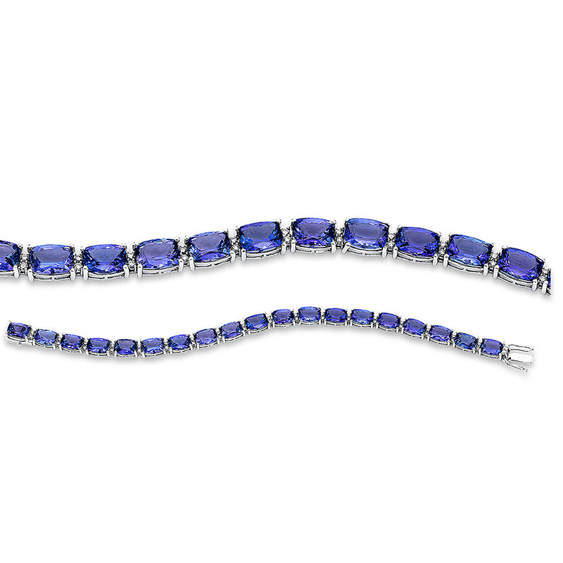 Armband mit Tansanit  aus 585/-14 Karat Weißgold mit 38 Diamanten 0