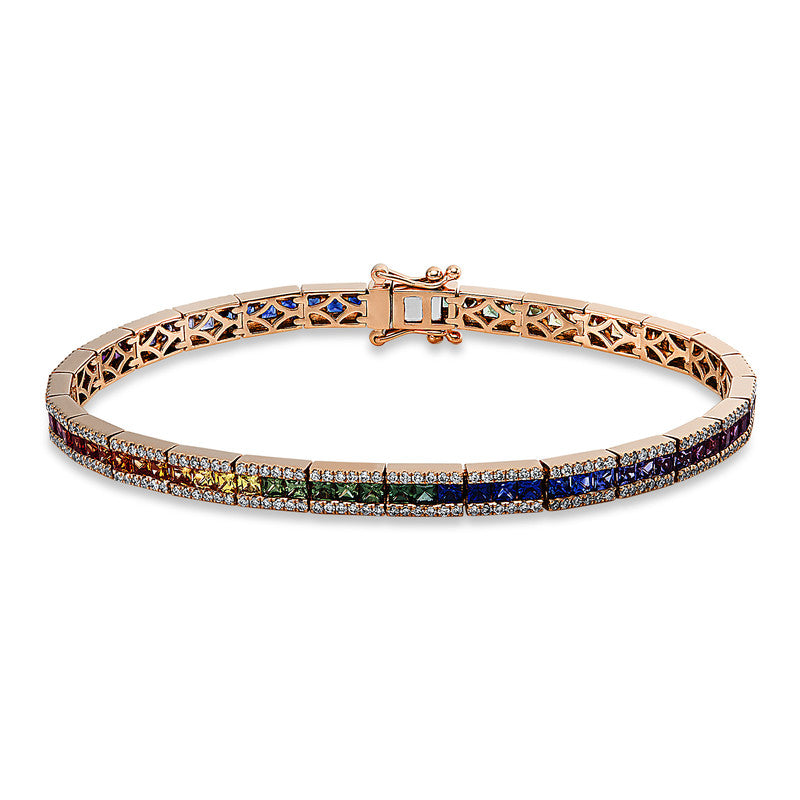 Armband mit Saphir  aus 750/-18 Karat Rotgold mit 324 Diamanten 1