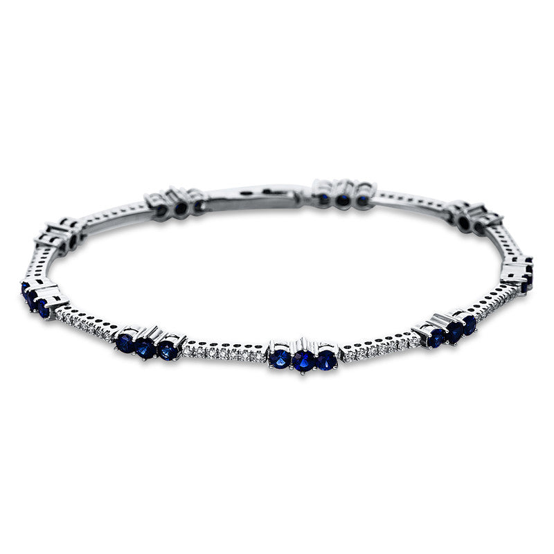 Armband mit Saphir  aus 750/-18 Karat Weißgold mit 56 Diamanten 0