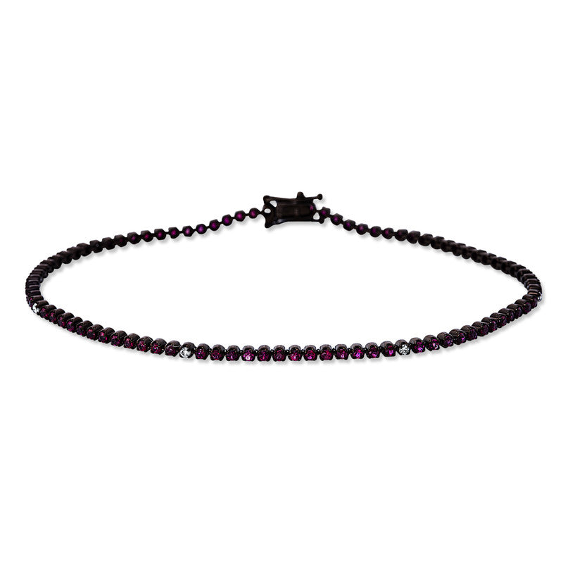 Armband mit Rubin  aus 750/-18 Karat Weißgold mit 7 Diamanten 0