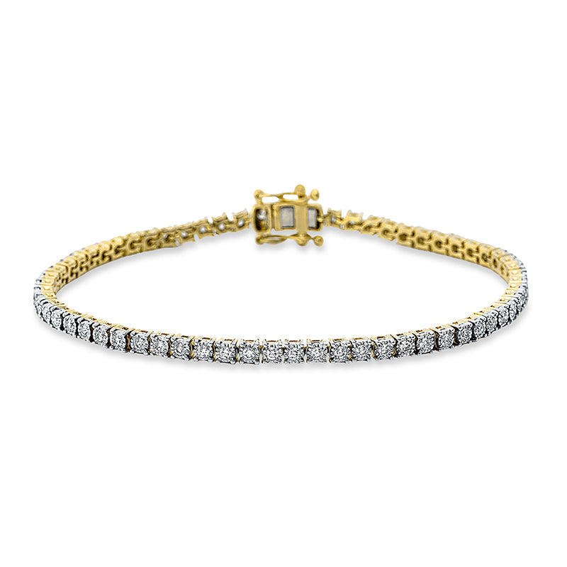 Armband    aus 750/-18 Karat Gelbgold / Weißgold mit 60 Diamanten 0