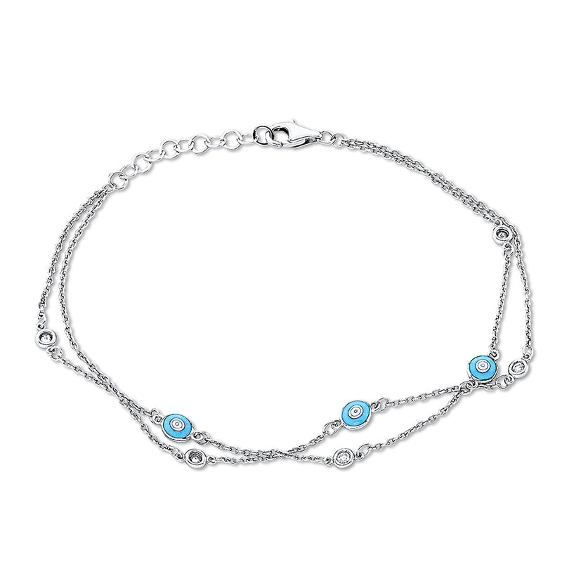 Armband    aus 585/-14 Karat Weißgold mit 5 Diamanten 0