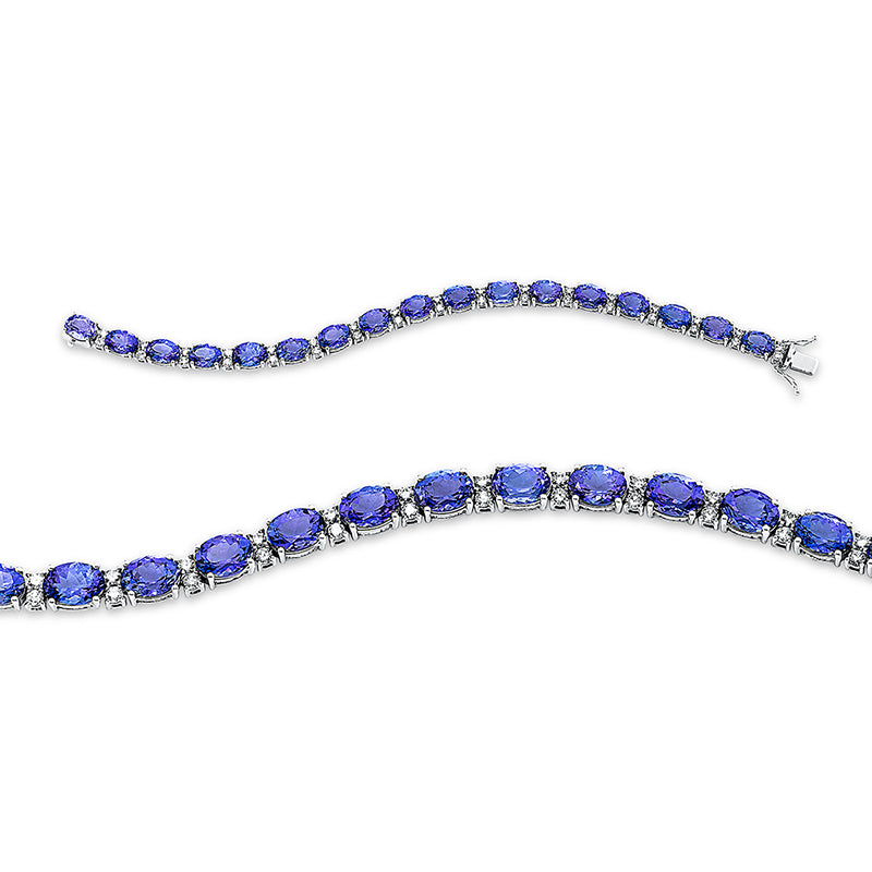 Armband mit Tansanit  aus 585/-14 Karat Weißgold mit 34 Diamanten 2
