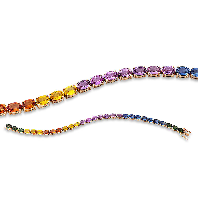 Armband mit Saphir  aus 750/-18 Karat Rotgold mit 2 Diamanten 0