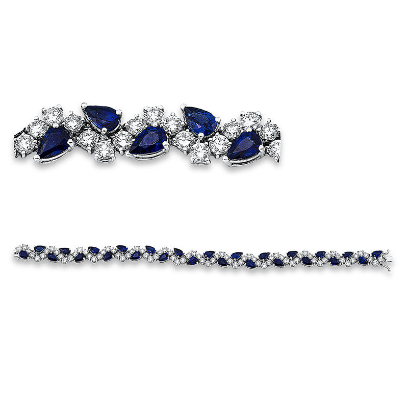 Armband mit Saphir  aus 750/-18 Karat Weißgold mit 78 Diamanten 7