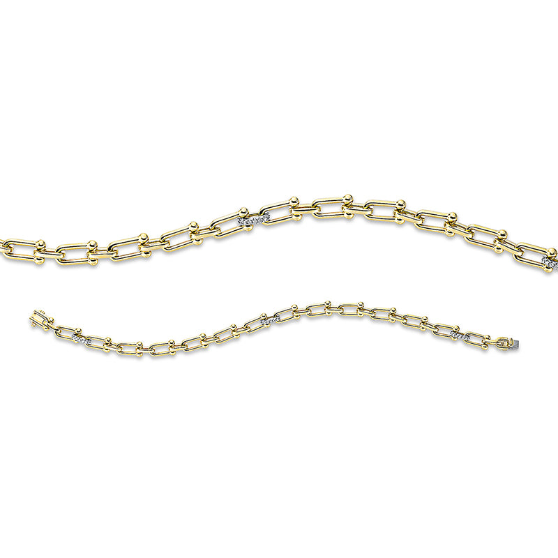 Armband    aus 750/-18 Karat Gelbgold / Weißgold mit 48 Diamanten 0