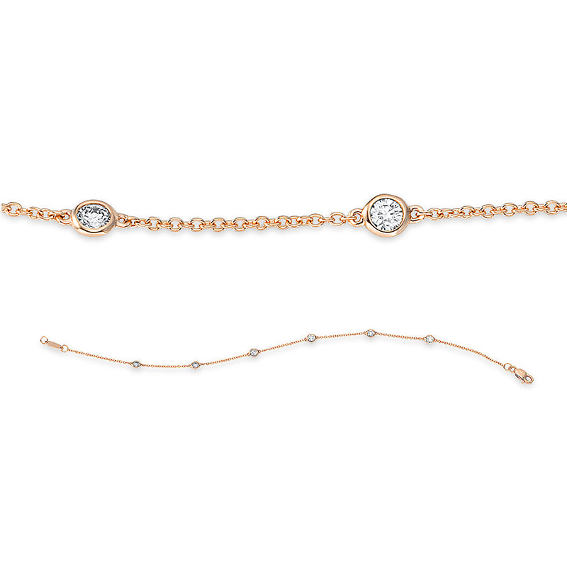 Armband    aus 750/-18 Karat Rotgold mit 6 Diamanten 0