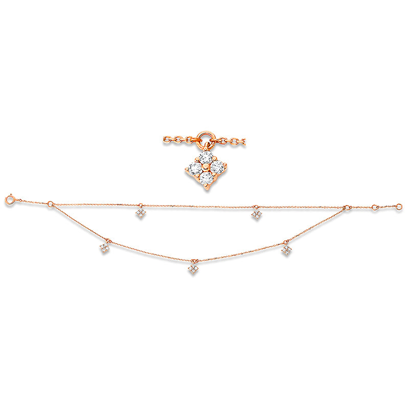 Armband    aus 750/-18 Karat Rotgold mit 20 Diamanten 0