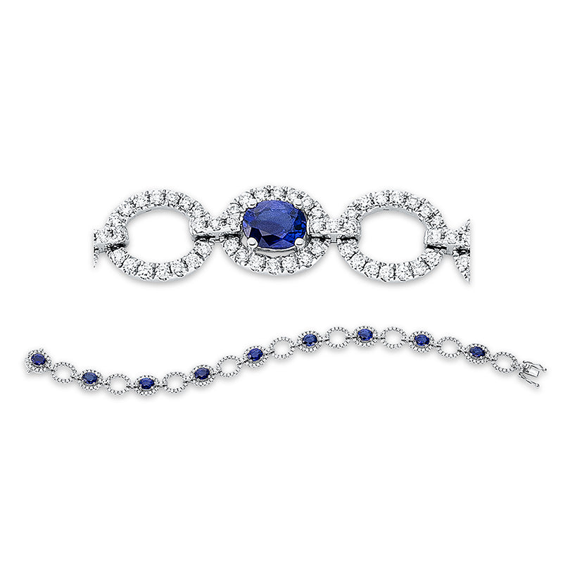 Armband mit Saphir  aus 750/-18 Karat Weißgold mit 306 Diamanten 1