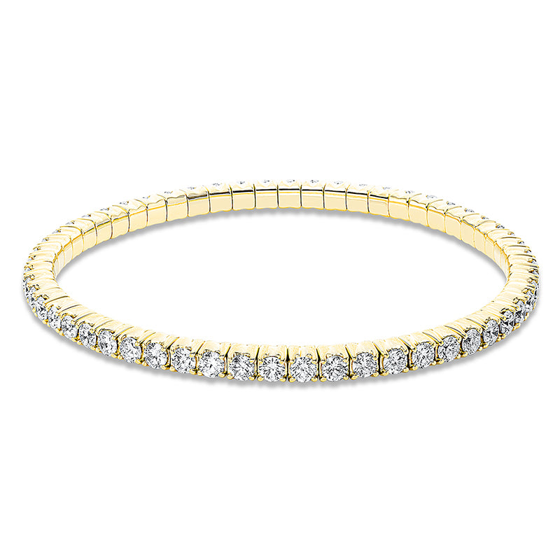 Armband - Tennisarmband aus Gold mit Diamanten, elastisch - 5D796