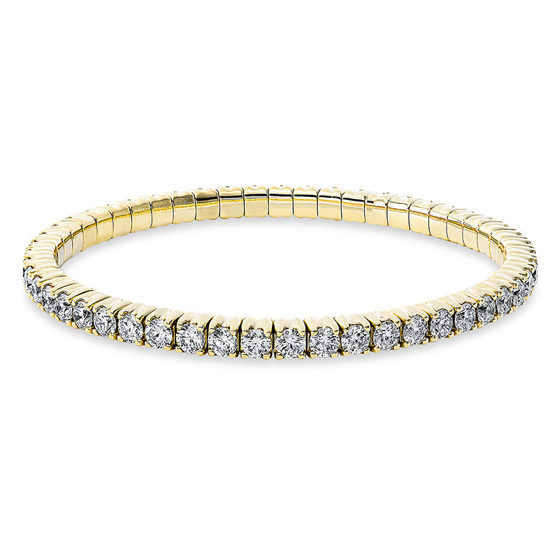 Armband - Tennisarmband aus Gold mit Diamanten, elastisch - 5D797