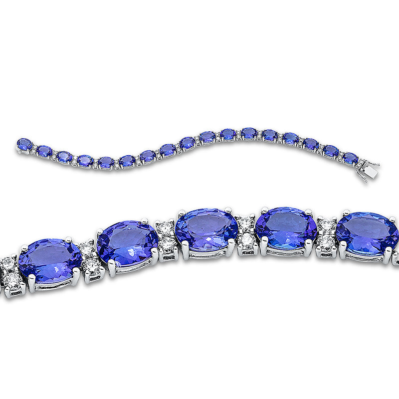Armband mit Tansanit  aus 585/-14 Karat Weißgold mit 34 Diamanten 2