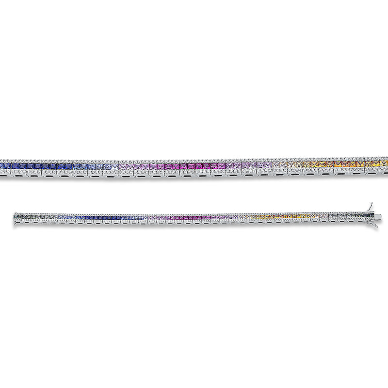 Armband mit Saphir  aus 750/-18 Karat Weißgold mit 320 Diamanten 1