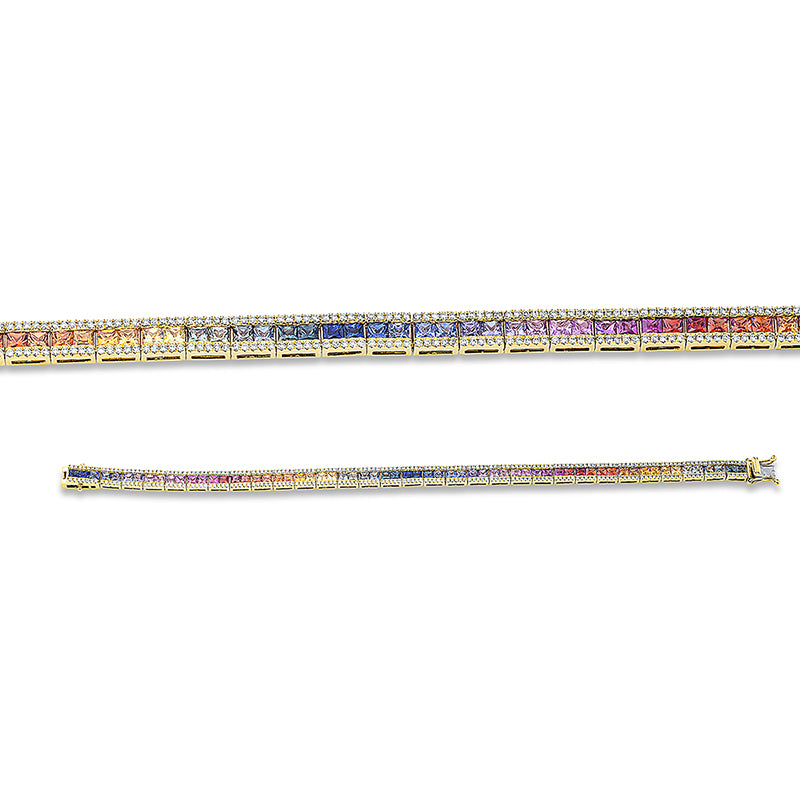 Armband mit Saphir  aus 750/-18 Karat Gelbgold mit 314 Diamanten 1