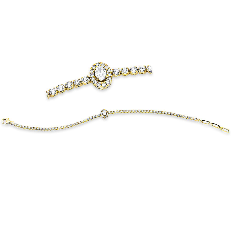 Armband    aus 750/-18 Karat Gelbgold mit 75 Diamanten 1