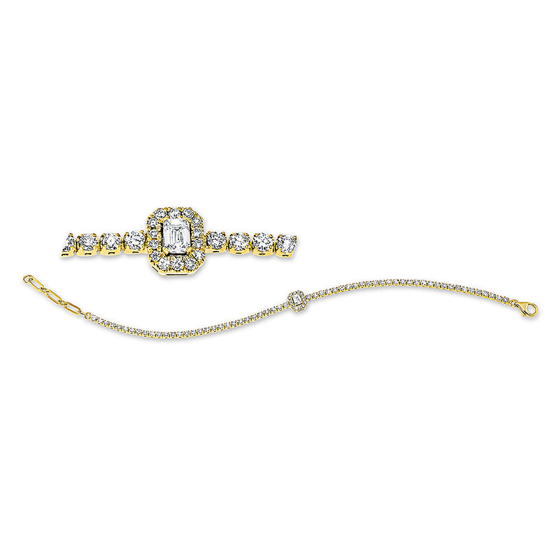 Armband    aus 750/-18 Karat Gelbgold mit 75 Diamanten 1