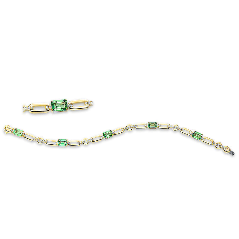 Armband mit Granat  aus 750/-18 Karat Gelbgold / Weißgold mit 60 Diamanten 0