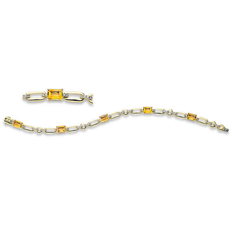 Armband mit Citrin  aus 750/-18 Karat Gelbgold / Weißgold mit 60 Diamanten 0