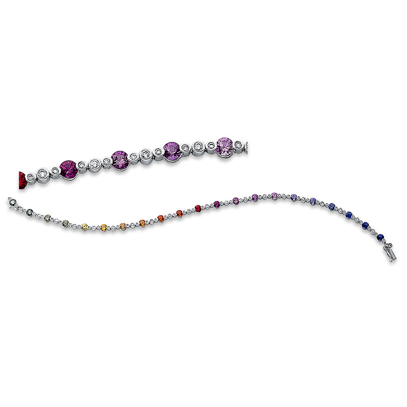 Armband mit Saphir  aus 750/-18 Karat Weißgold mit 63 Diamanten 0