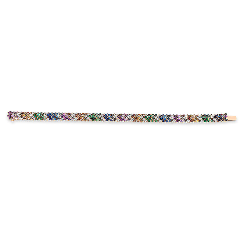 Armband mit Saphir  aus 750/-18 Karat Rotgold mit 75 Diamanten 1