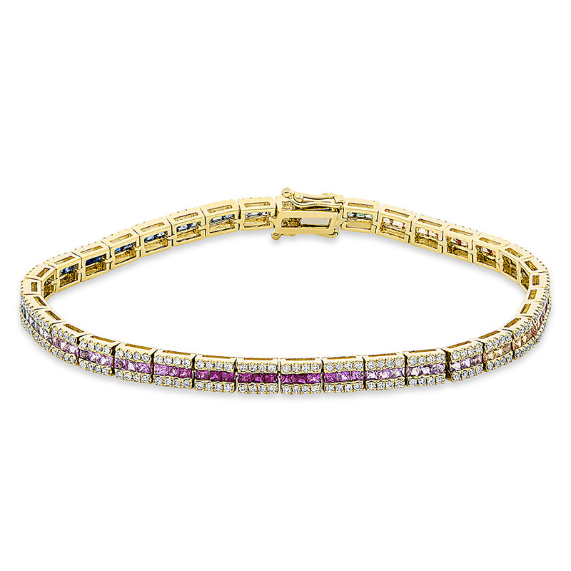 Armband mit Saphir  aus 750/-18 Karat Gelbgold mit 282 Diamanten 1